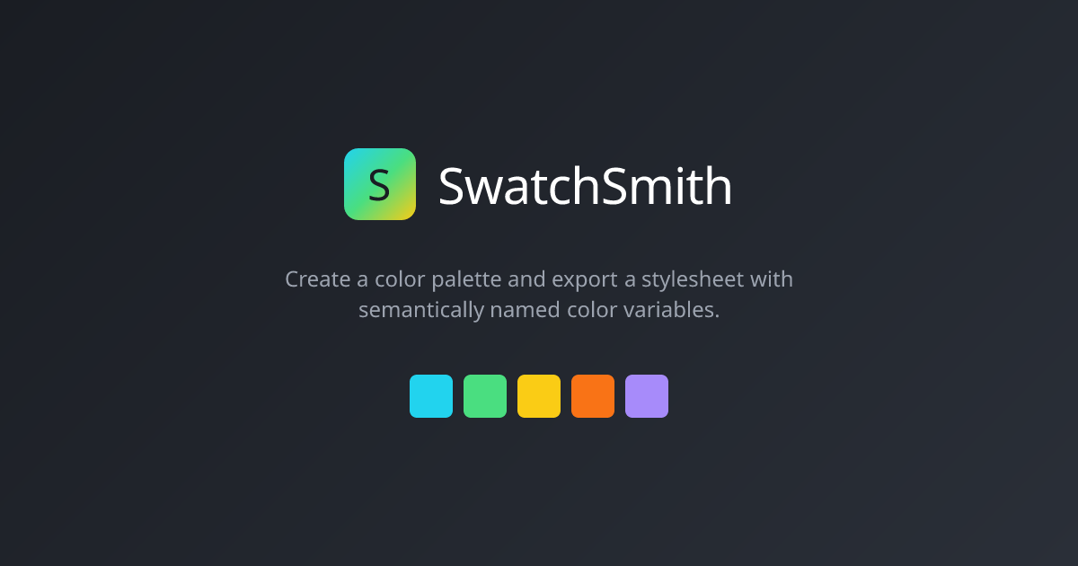 SwatchSmith — Free Color Palette Generator with Semantic Names